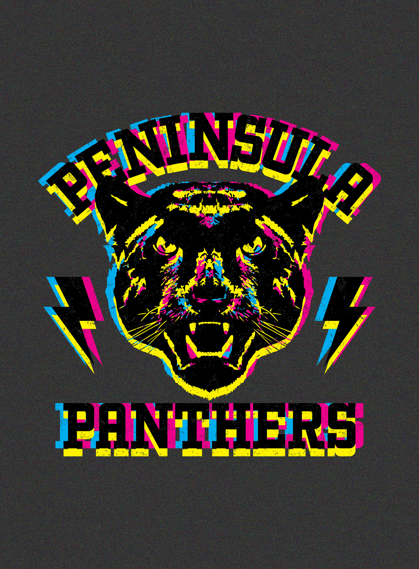 Peninsula “Neon" Panthers - Dark Grey Heather