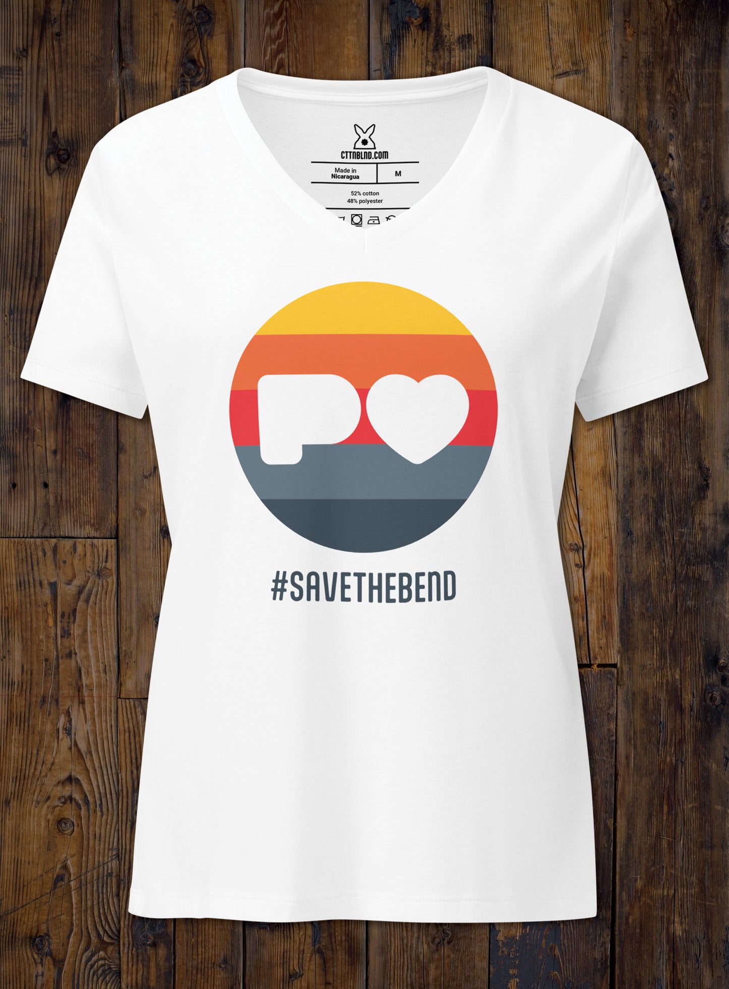 Save the Bend: V-Neck - White