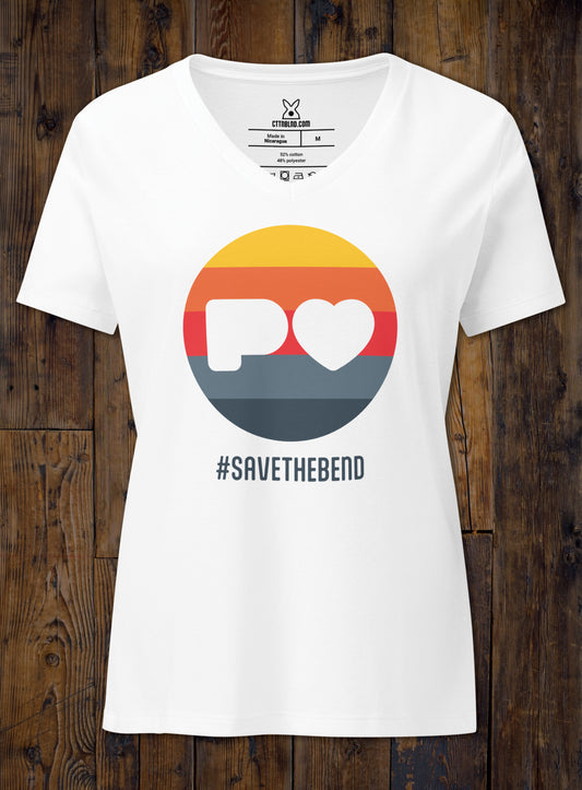 Save the Bend: V-Neck - White